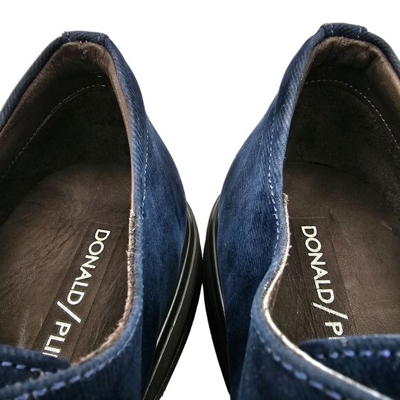 NEW Donald Pliner Distressed Navy Blue Velvet Dress Shoes Men 10 Wholecut Oxford - Picture 7 of 13